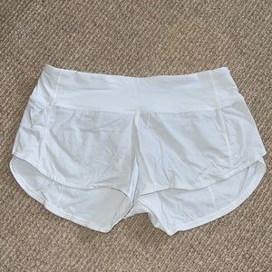 Lululemon White Speed Up Shorts